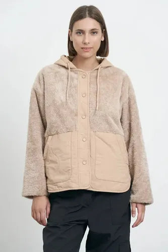 Campera De Peluche Y  Matelasse