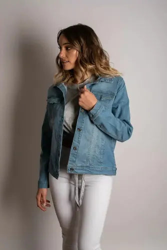 Campera De Jean Elastizada Denim Básica Nueva 2da Selección