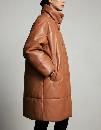 Tapado Campera Puffer Eco Cuero Talle Grande  Hasta 3xl