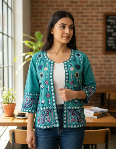 Saco Chaqueta Bordada De India