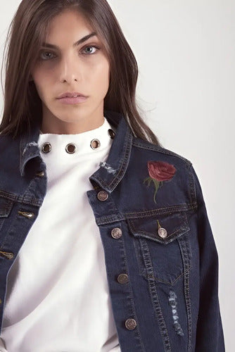 Campera De Jeans Bordada Importada Boho Style