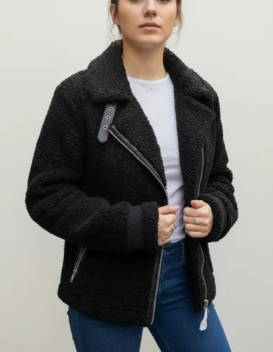 Campera Gamulan Chaqueta Importada Corderito Y  Ecocuero