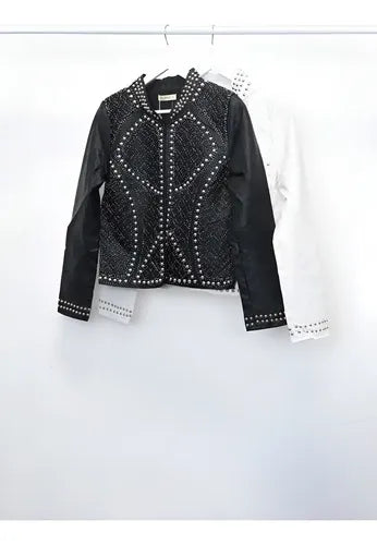 Campera Saco Chaqueta Eco Cuero Negro L Tachas
