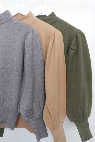 Sweater Tejido Mangas Globo