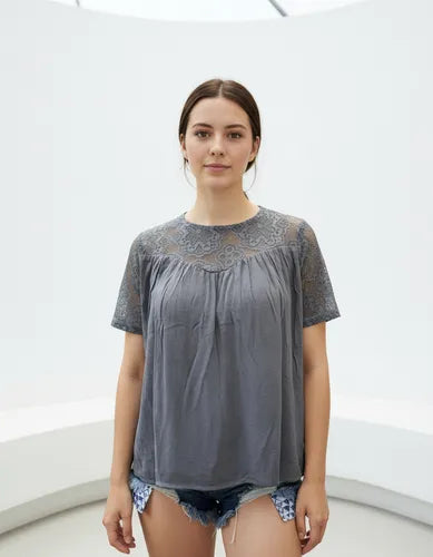 Camisa  Blusa Encaje Boho Hippie Chic Importada
