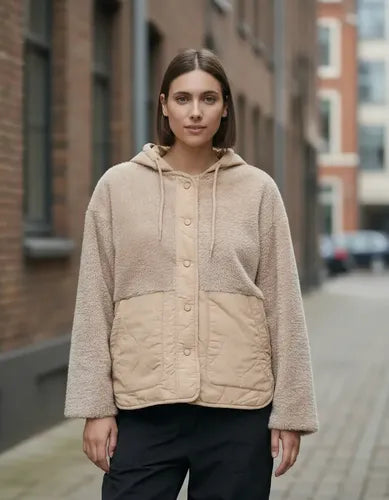 Campera De Peluche Y  Matelasse