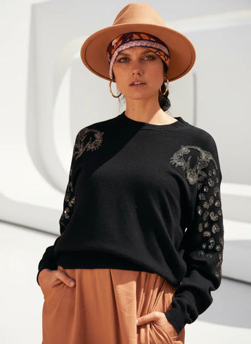 Sweater Importado Detalles Mangas Amplio Cod. 331 Hasta Xxl