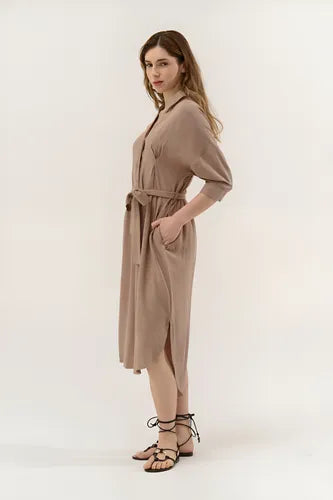 Vestido Camisero De Lino