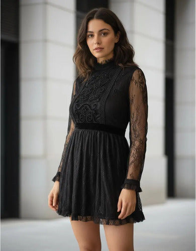 Vestido Fiesta Noche Importado Negro