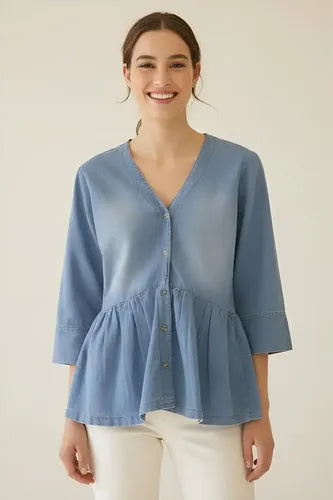Camisa Blusa De Jean Denim