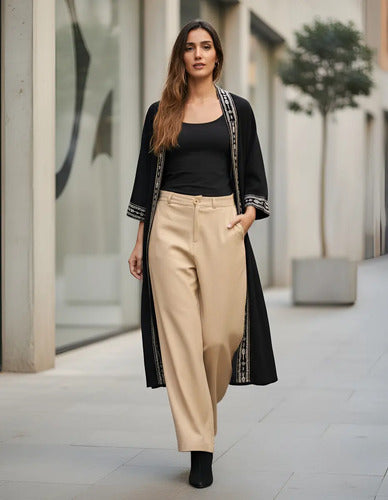 Kimono Bordado De India Modelo Amplio Xxl