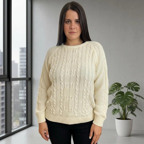Sweater Tejido Amplio Liso Ochos