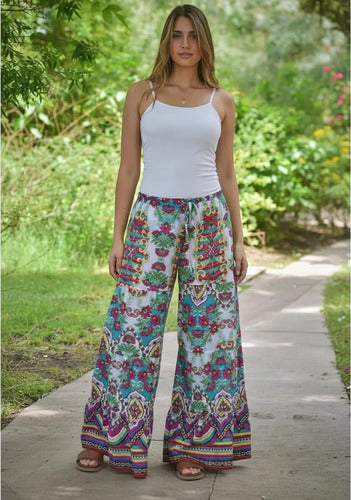 Pantalón Palazzo Estampado Importado Ancho