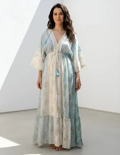 Vestido Largo De India Con Lurex