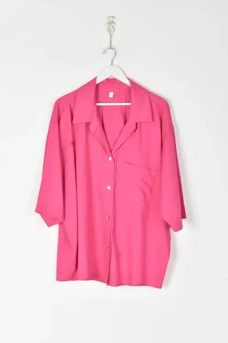 Camisa De Lino Manga Corta Talle Grande Oversize