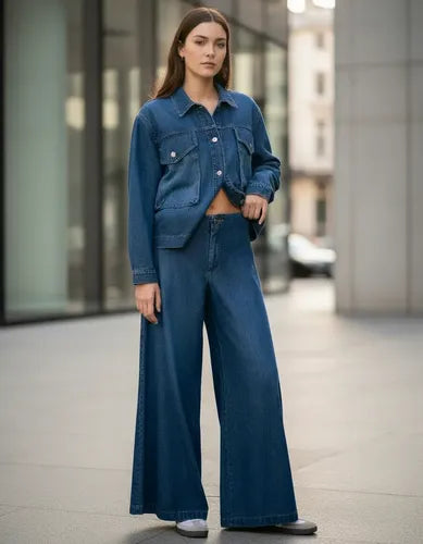 Pantalón Palazzo Jean Extra Wide Denim