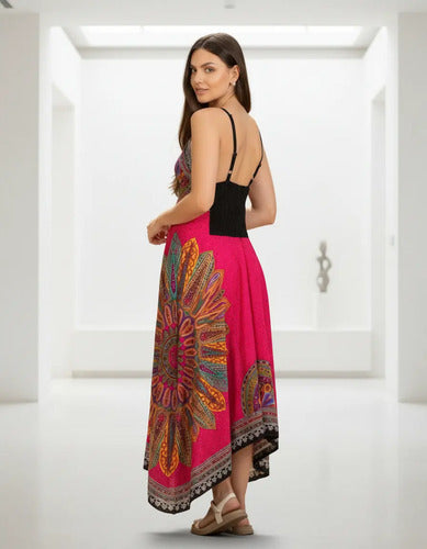 Vestido Solero Largo Importado India Boho Tipo Rapsodia