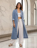 Trench Jean Tapado Denim Sobretodo Talle Grande Celeste Xxl Lisa