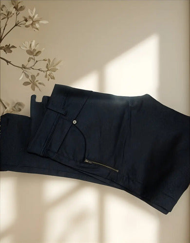 Pantalón Chupin Gabardina Oficina Uniforme Talle M 28 Negro Liso 28