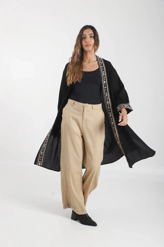 Kimono Bordado De India Modelo Amplio Xxl