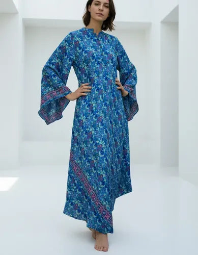 Vestido Mangas Oxford Importado Seda Hindú