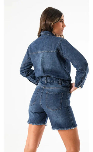 Mono Enterito Jean Corto Denim Rígido