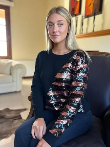 Sweater Bremer Lentejuelas  Negro Único