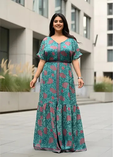 Vestido Largo Seda Hindú Estilo Vars