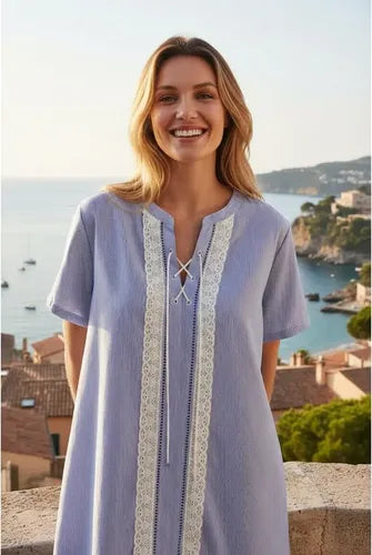Vestido Corto Boho  Oversize Talle Grande Xxl