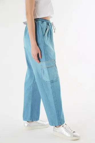 Pantalón Jean Jogger Cargo Denim