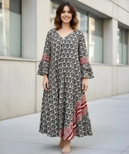 Vestido De India De Algodón Modelo Grande Hasta  Xxxl