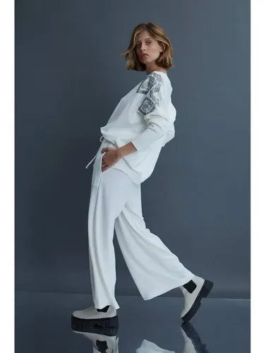 Sweater Tejido Importado Amplio Hasta Xxl Cod. 315 Oversize  Blanco Liso U