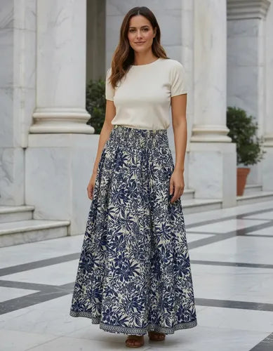 Pollera De Seda Hindú Evasé