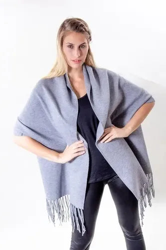 Ruana Poncho  Con Puños Mangas Importada