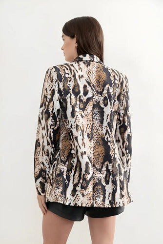 Blazer Animal Print Marrón Animal Print 40