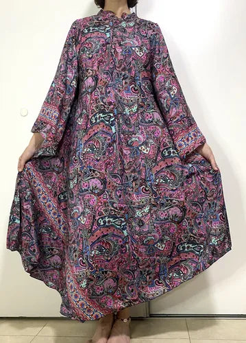Vestido Mangas Oxford Importado Seda Hindú