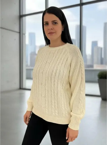 Sweater Tejido Amplio Liso Ochos