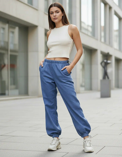 Pantalón Babucha De Jean Denim