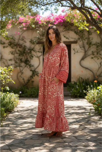 Vestido Largo De Seda Hindú Amplio Mod. 79