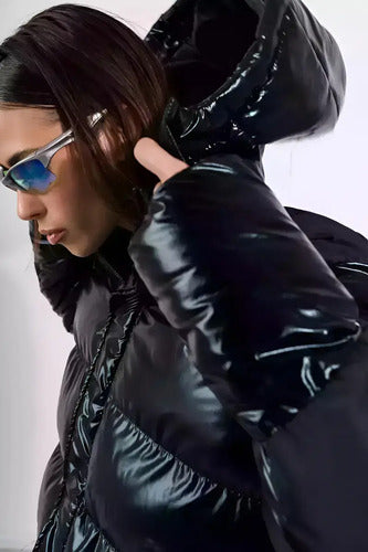 Campera Puffer Importada (cod.10) Negro L Liso