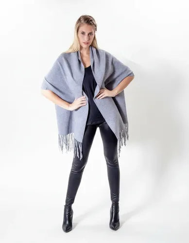Ruana Poncho  Con Puños Mangas Importada