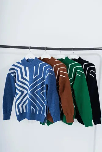 Sweater Pullover Tejido  Geometrico