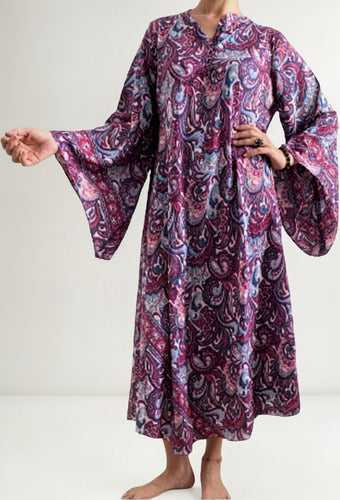 Vestido Mangas Oxford Importado Seda Hindú