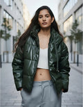 Campera Puffer Eco Cuero Importada Grande Xxl Oversize