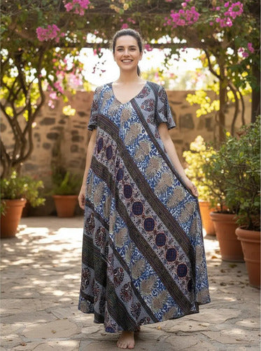 Vestido Largo Hindú Fiesta Importado India Talle Grande Xxxl