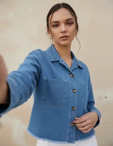 Camisa De Jean Corta Denim