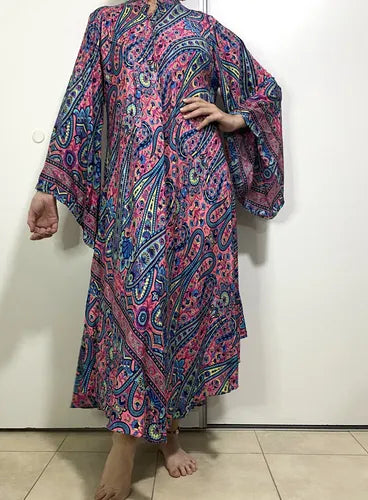 Vestido Mangas Oxford Importado Seda Hindú