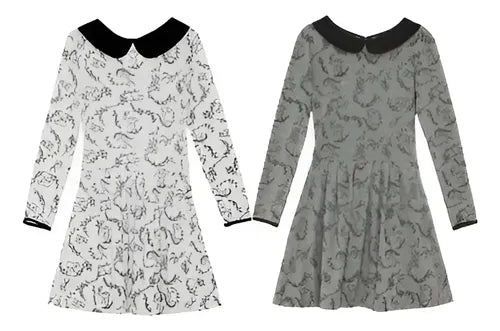 Vestido Estampado De Diseño Con Cuello