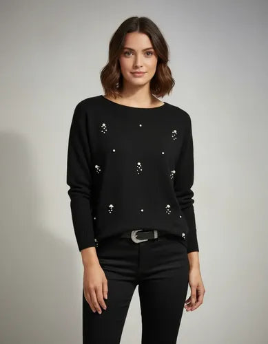 Sweater Tejido Con Perlas Importado Cod. 279