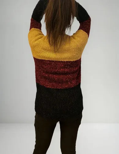 Sweater Tejido  Amplio Colores  Rojo U